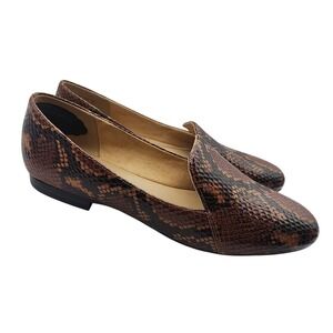 Naturalizer Python Snakeskin Print Flats, Leather uppers, Flats Slip-on, 10